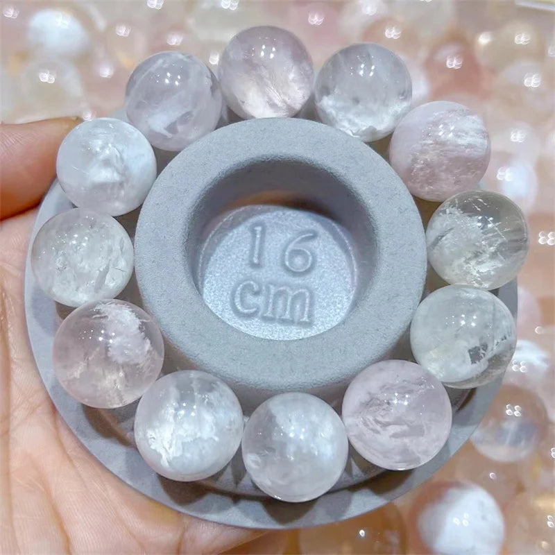 3PCS Natural Snowflake Ghost Quartz Sphere Pendant Healing Mineral Specime Gemstones Gem Raw Aquarium Decoration Gift 17-18MM