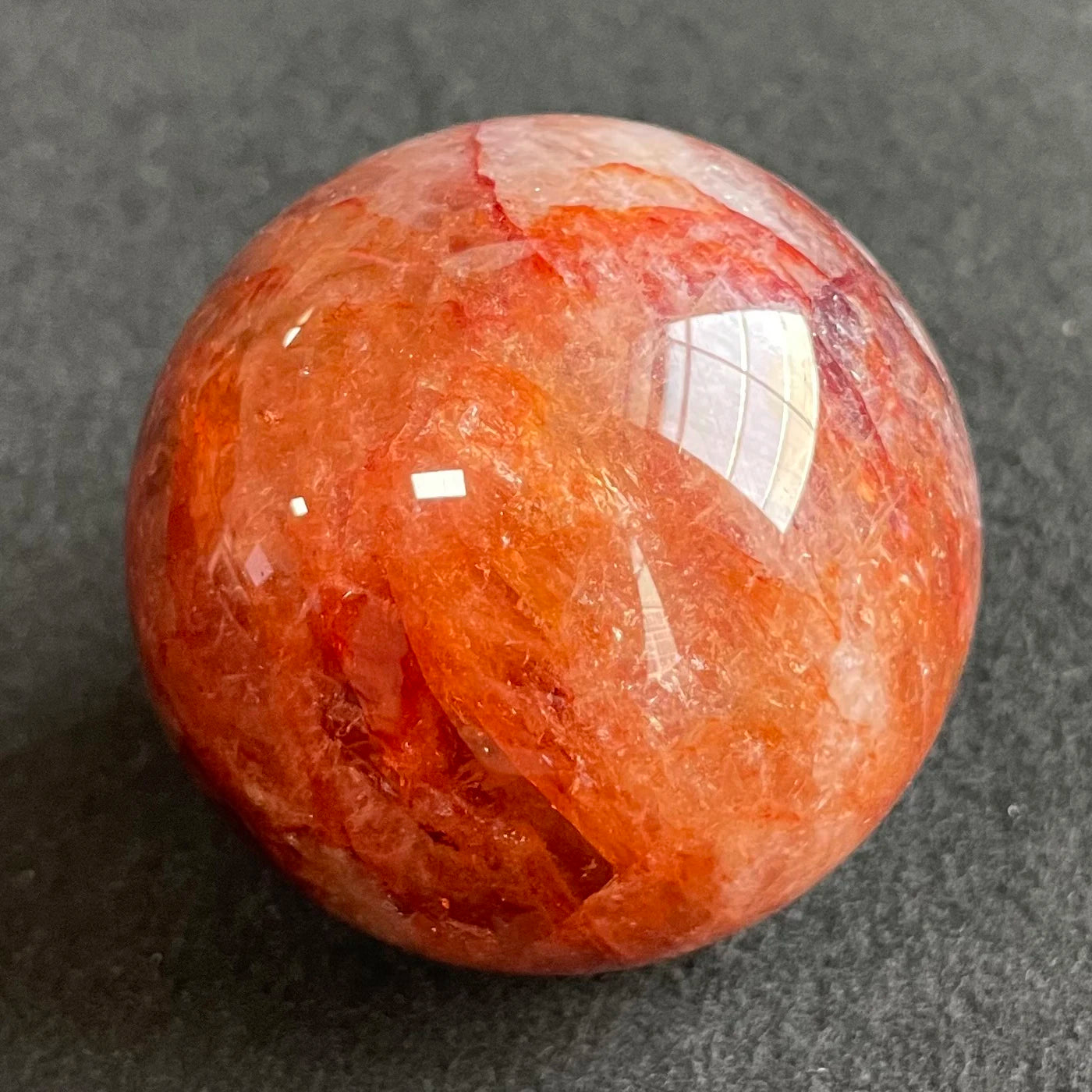 178g Natural Stone Red Clear Quartz Crystal Ball Rainbow Sphere Polished Rock Reiki Healing Z315