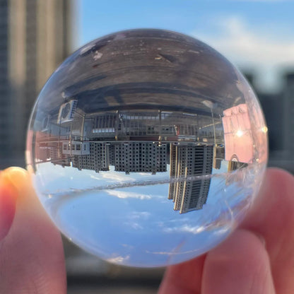 105g Natural Stone Clear Quartz Crystal Ball Rainbow Sphere Polished Rock Reiki Healing