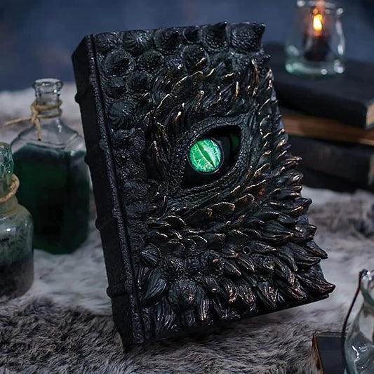 Halloween One-eyed Dragon Demon Eye Statue Book Glamorous Eye Resin Craft Ornament Desk Decor Home Decoration Figurine Miniature