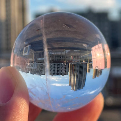 105g Natural Stone Clear Quartz Crystal Ball Rainbow Sphere Polished Rock Reiki Healing
