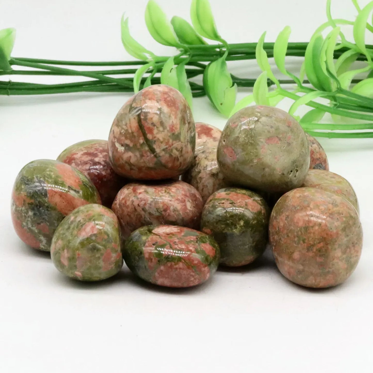 Natural Unakite Crystal Gravel Raw Stone, Energy Healing Gems, Aquarium, Home Decoration, 20-30mm, 100g