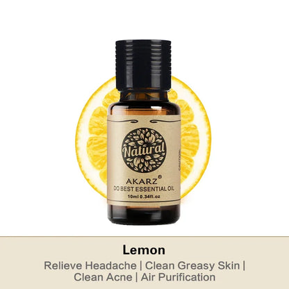 AKARZ Lemon Essential Oil Natural Aromatherapy Skin Whitening Remove Halitosis Clean Air Lemon Oil