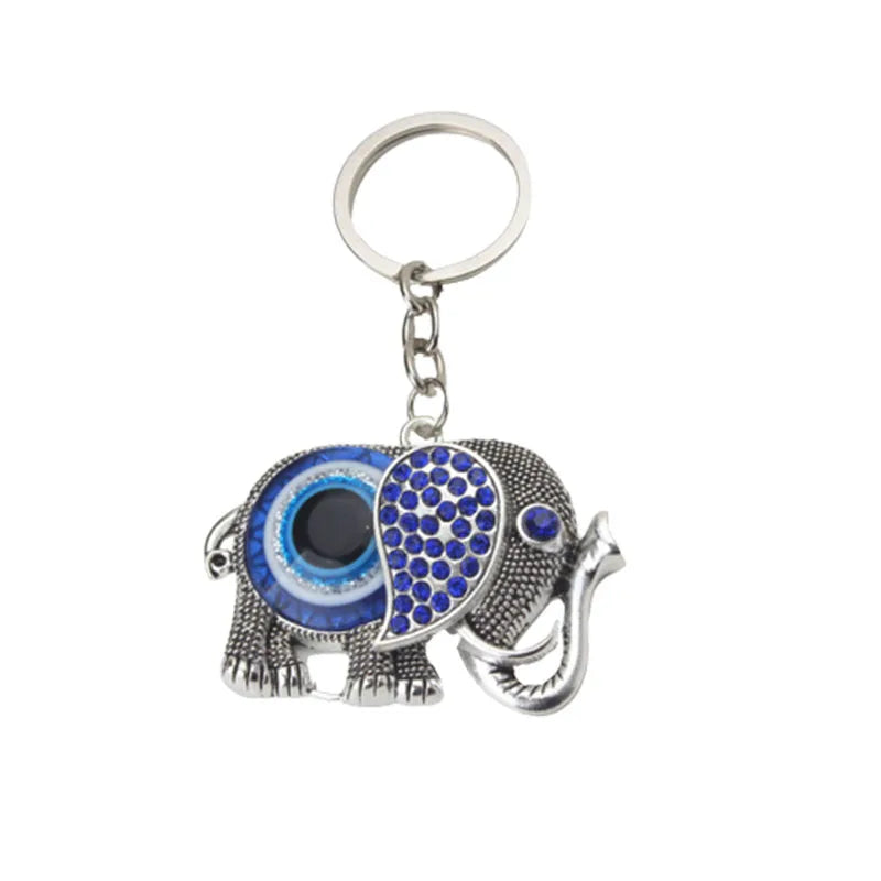 Blue Evil Eye Owl Keychain for Women Men Pendant Lucky Charm Animal Car Key Chain KeyRing Fashion Jewelry Bag Accessories Gift