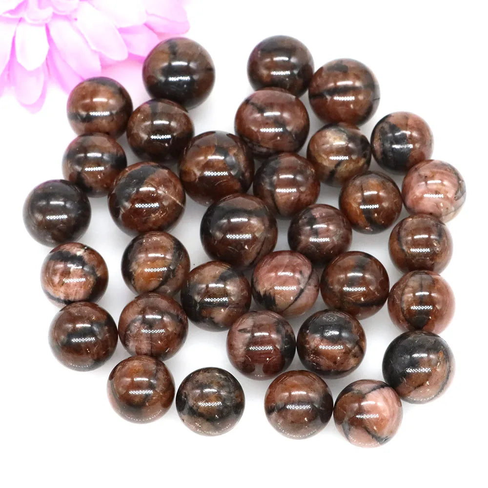 Natural Cross Chiastolite Quartz Crystals Healing Stones Ball Tumbled Bulk Mineral Specimen Sphere Gems Home Aquarium Decoration