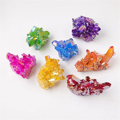 Natural Crystal Cluster Electroplate Raw Crystals Quartz Health Reiki Crystal Point Room Decor Rare Gem Obelisk Collection Gifts
