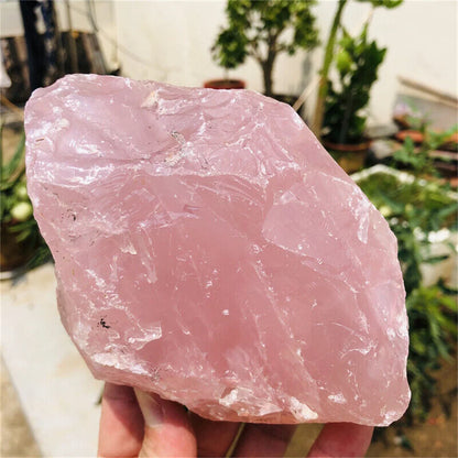 Magical Natural Pink Rose Quartz Crystal Rough Raw Stone Mineral Specimen Restoration Gem Home Office Degaussing Decoration