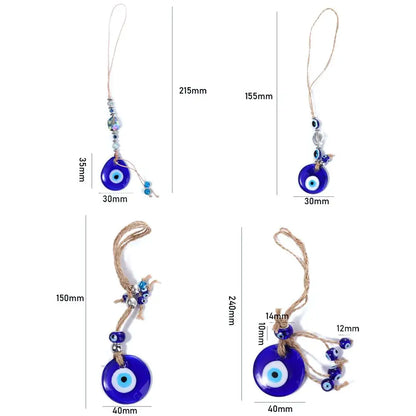 Classic Turkey Evil Blue Eye Twine String Drop Pendant Lucky Jewelry Glass Keychain Men Women's Car Key Rings