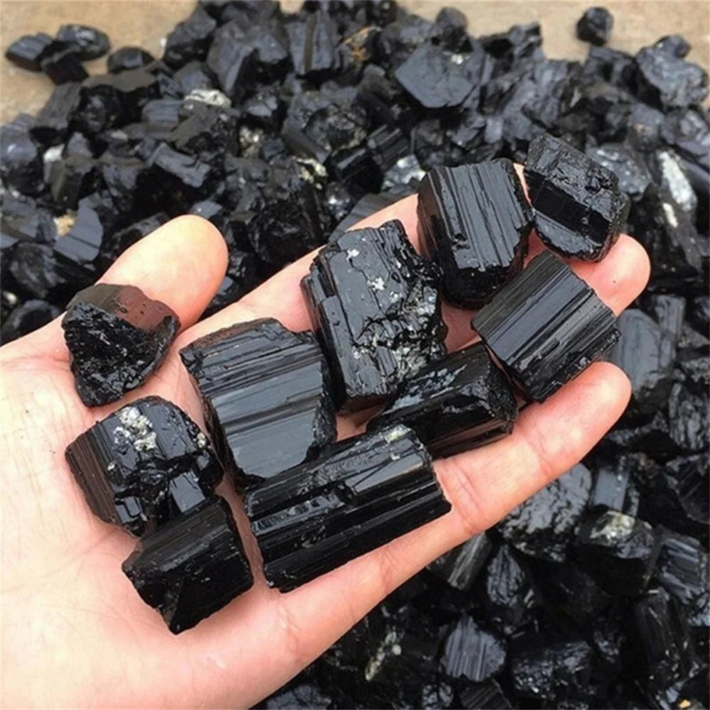 Black Tourmaline Gravel Raw Gem Mineral Specimen Natural Crystal Stone Healing Magic Advanced Collection Eliminate Magnetism
