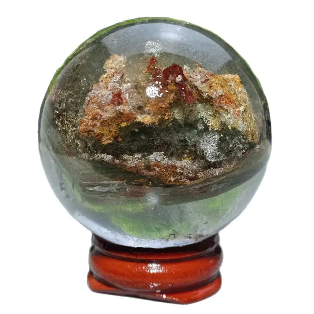 Ghost Phantom Crystal Ball, Natural Mineral Gem Specimen, Garden Quartz Sphere, Witchcraft, Spiritual Meditation, Healing Stone
