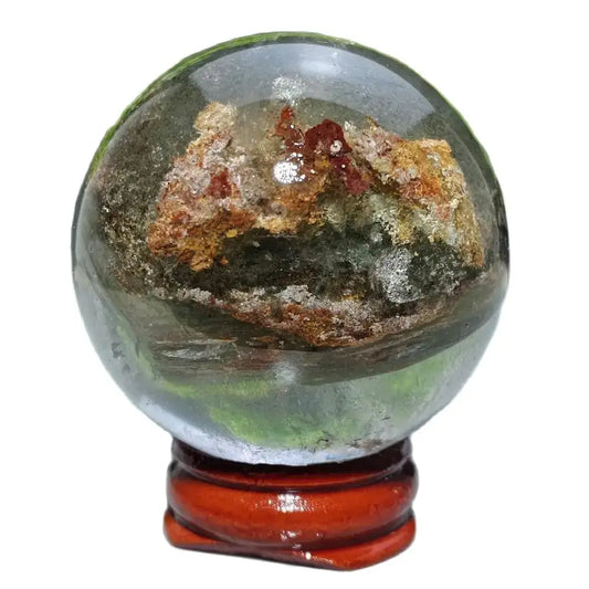 Ghost Phantom Crystal Ball, Natural Mineral Gem Specimen, Garden Quartz Sphere, Witchcraft, Spiritual Meditation, Healing Stone