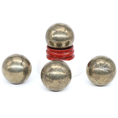 30mm Iron Pyrite Ball Natural Stone Carved Reiki Healing Crystal Energy Sphere Feng Shui Gem Crafts Home Room Decoration Gifts