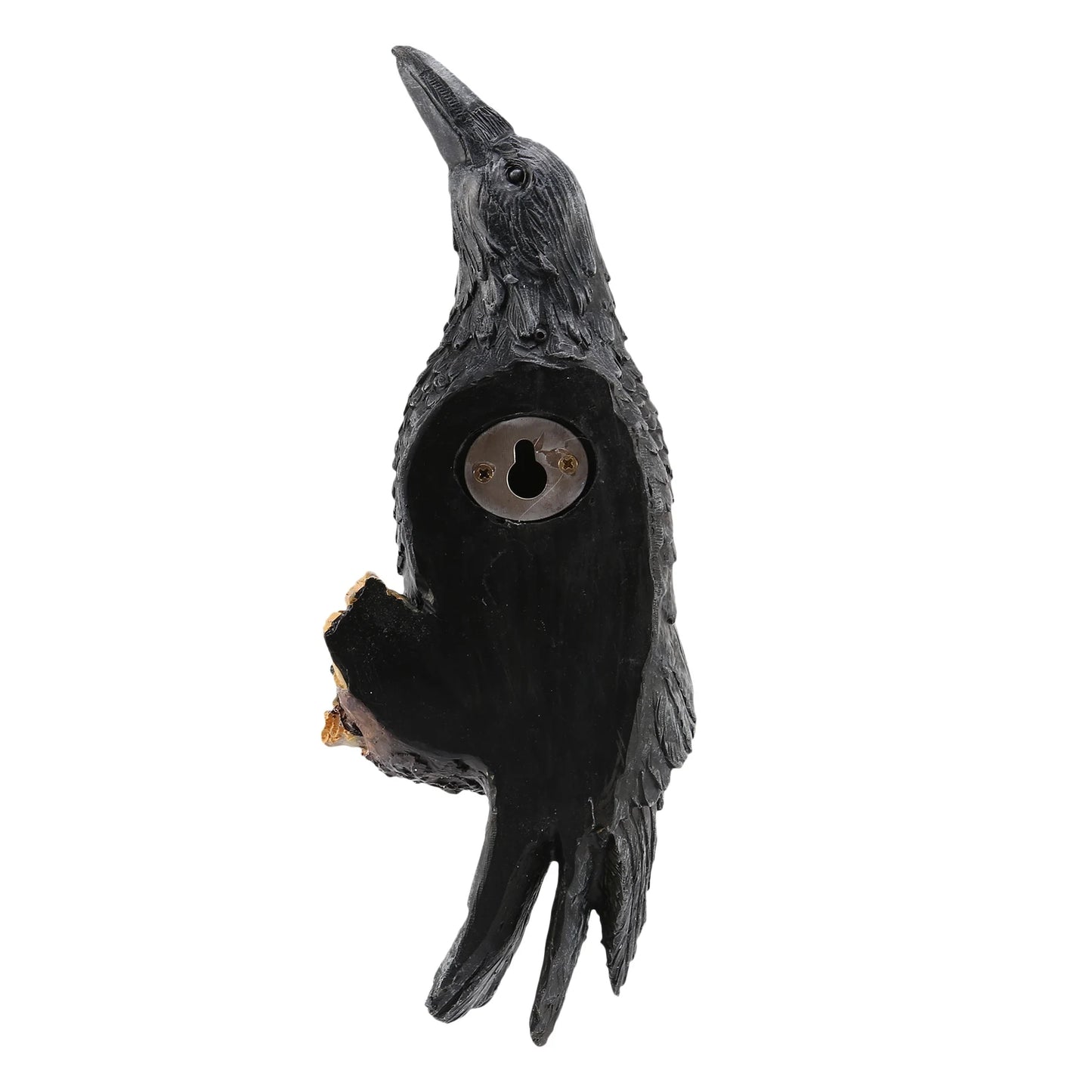 Raven Statue Fake Raven Resin Statue Bird Crow Sculpture Outdoor Crows Halloween Decor Creative Eauves Decoration