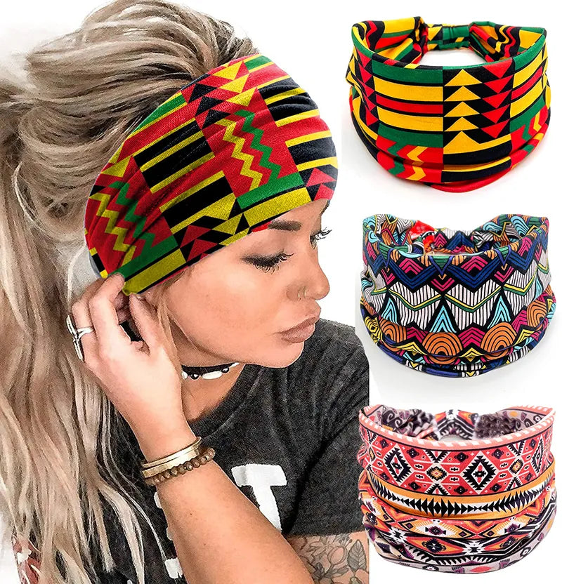 New African Pattern Print Headband for Women Twist Style Hair Band Ladies Salon Make Up Head Wrap Headwear Turban Girls Accessor