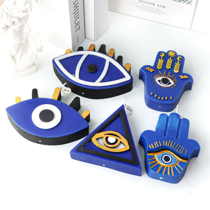 Greek Blue Evil Eye Candle Silicone Molds Spooky Creepy Unique Eyeball Plaster Resin Mould For Home Candle Making Evil eye mold