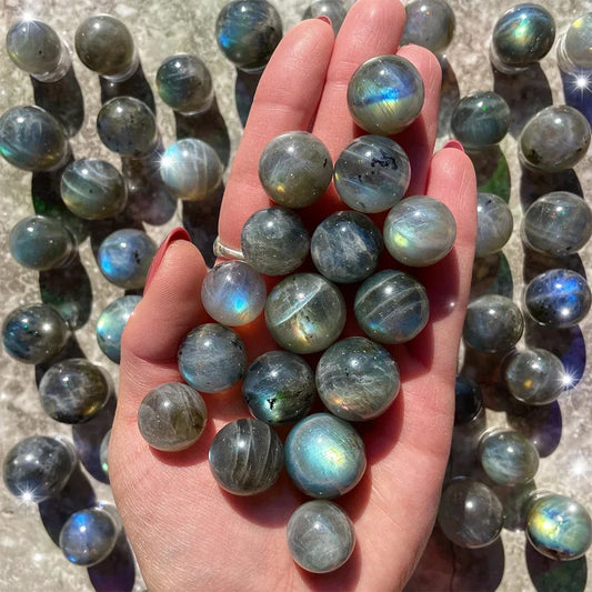Mineraali Shine Natural Mini Labradorite Ball Spheres Gems Crystal Reiki Collection for Home Healing Spiritual Genuine Moonstone