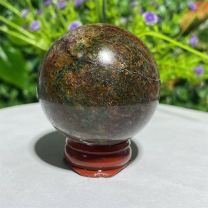 Natural Gemstone Garnet Emerald Ball Energy Stone Healing Mineral Handwork Sphere Home Decoration Gift Stone