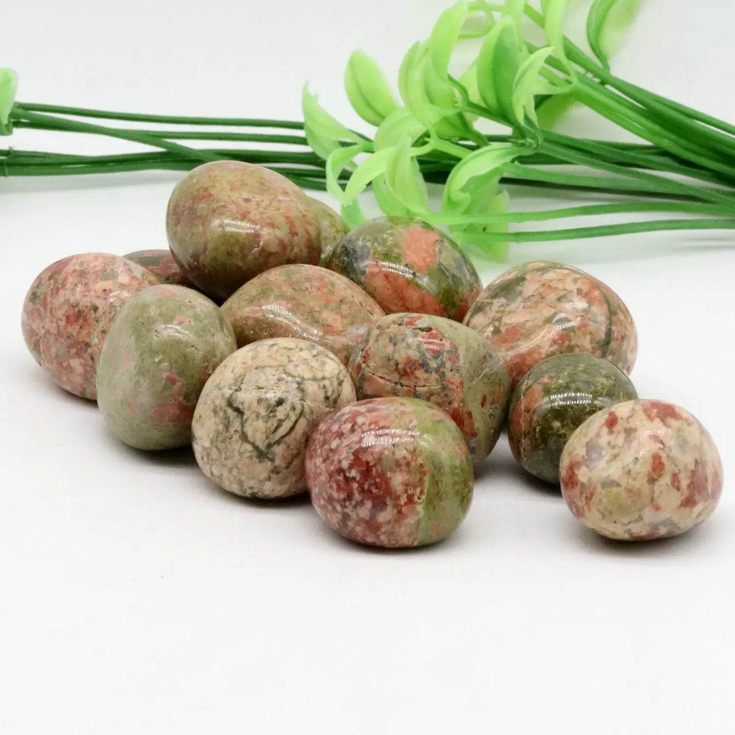 Natural Unakite Crystal Gravel Raw Stone, Energy Healing Gems, Aquarium, Home Decoration, 20-30mm, 100g