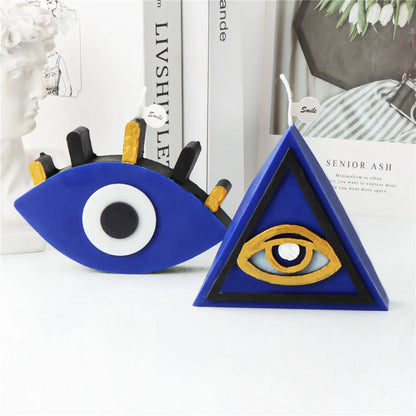 Greek Blue Evil Eye Candle Silicone Molds Spooky Creepy Unique Eyeball Plaster Resin Mould For Home Candle Making Evil eye mold