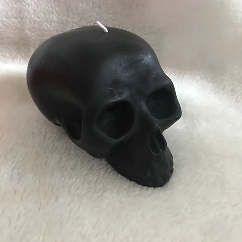 Large Skull Shaped Candle, White, Black, Red, Skull Figure Image Candle, Decorative Themed Candles for Halloween Party, Horror
