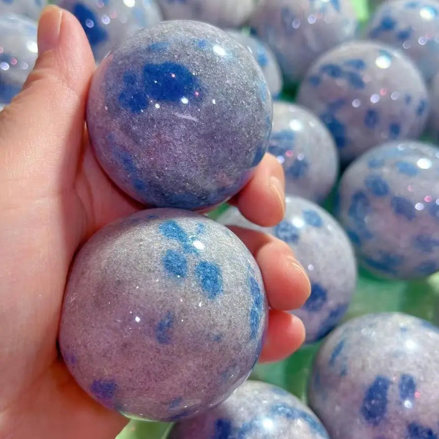 70mm Natural Stone Poilshed Quartz K2 Crystal Gemstone Sphere Healing Gem Craft Reiki Feng Shui Decoration Ball