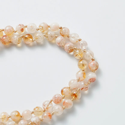 8mm Citrine Knot 108 Mala Beaded Necklace Bracelet Set Meditation Yoga Prayer Jewelry Japamala Rosary for Men and Women
