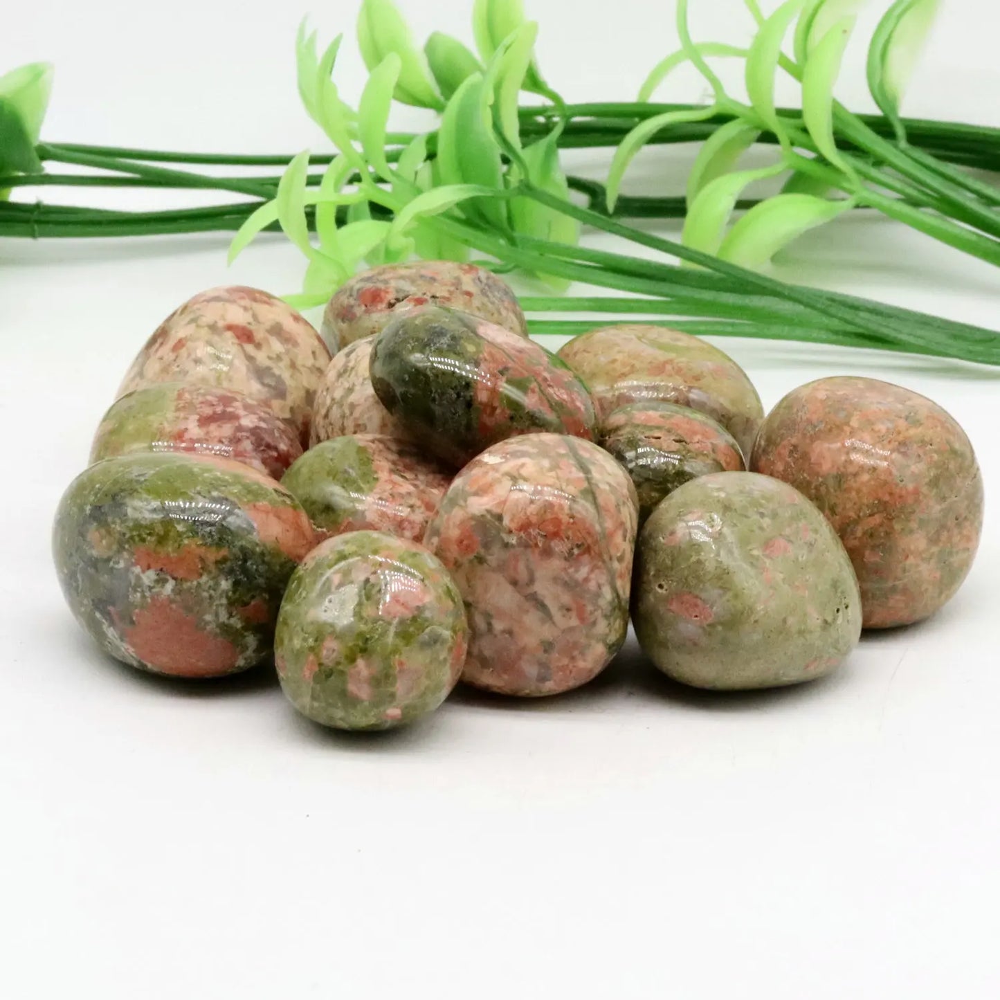 Natural Unakite Crystal Gravel Raw Stone, Energy Healing Gems, Aquarium, Home Decoration, 20-30mm, 100g