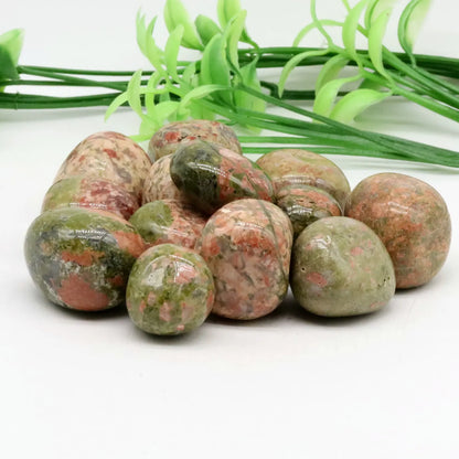 Natural Unakite Crystal Gravel Raw Stone, Energy Healing Gems, Aquarium, Home Decoration, 20-30mm, 100g